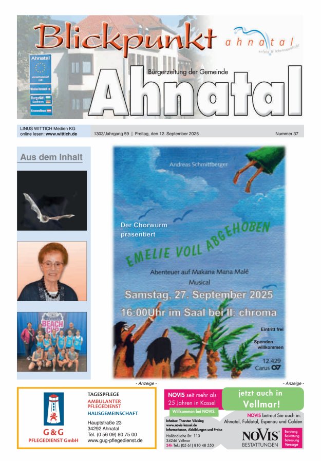 Titelblatt Blickpunkt Ahnatal Ausgabe: 18/2024