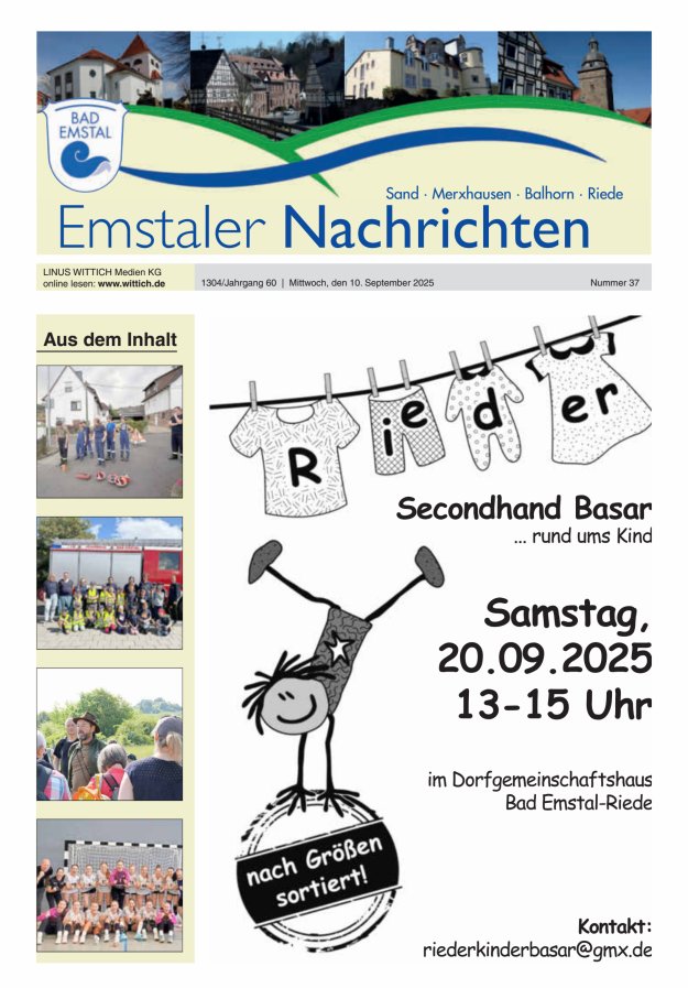 Titelblatt Emstaler Nachrichten Ausgabe: 20/2024