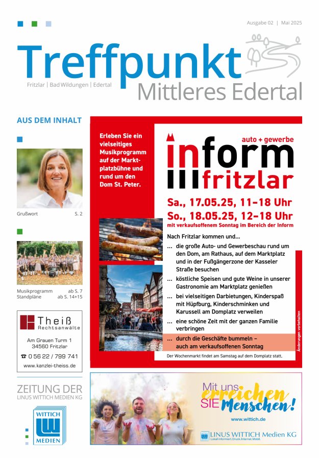 Titelblatt Treffpunkt Mittleres Edertal