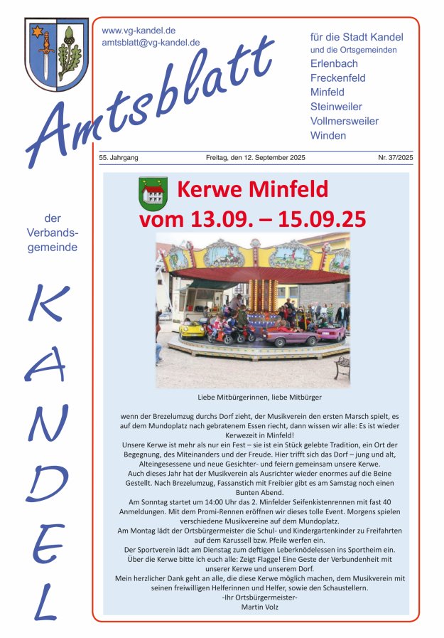 Titelblatt Amtsblatt VG Kandel