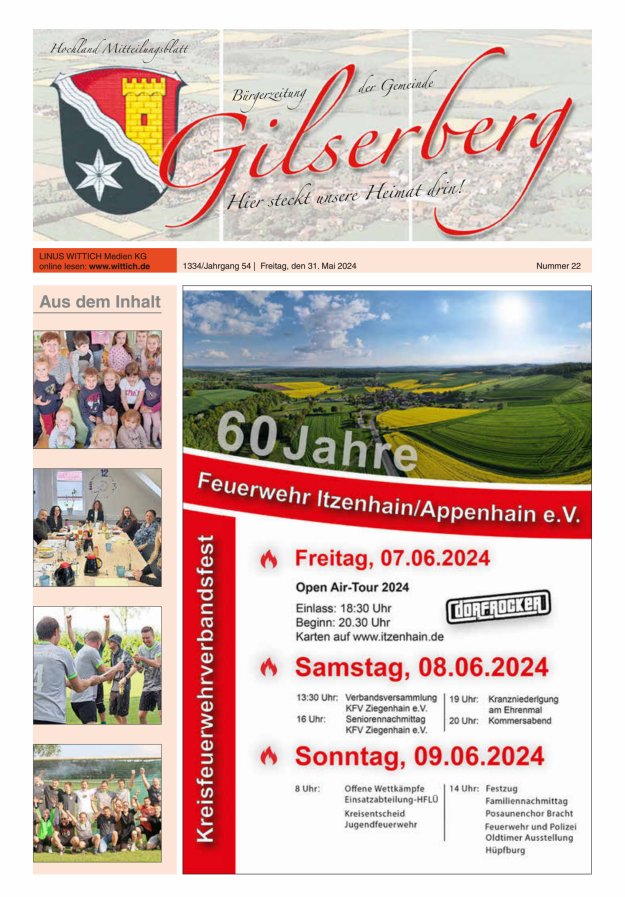 Titelblatt Hochland Mitteilungsblatt Gilserberg Ausgabe: 17/2024
