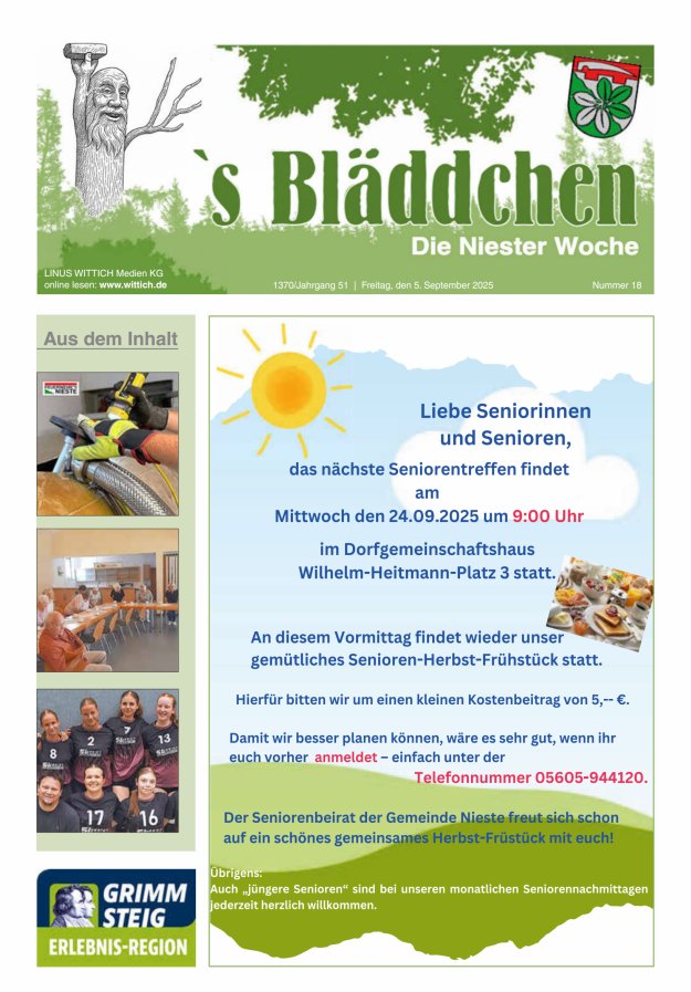 Titelblatt Niester Woche Ausgabe: 17/2024