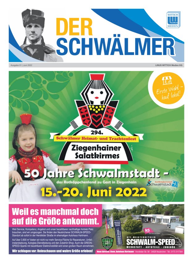 Titelblatt Treffpunkt Schwalm Ausgabe: 08/2022