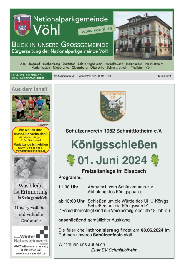 Titelblatt Blick in unsere Grossgemeinde Ausgabe: 18/2024