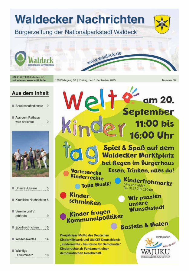 Titelblatt Waldecker Nachrichten