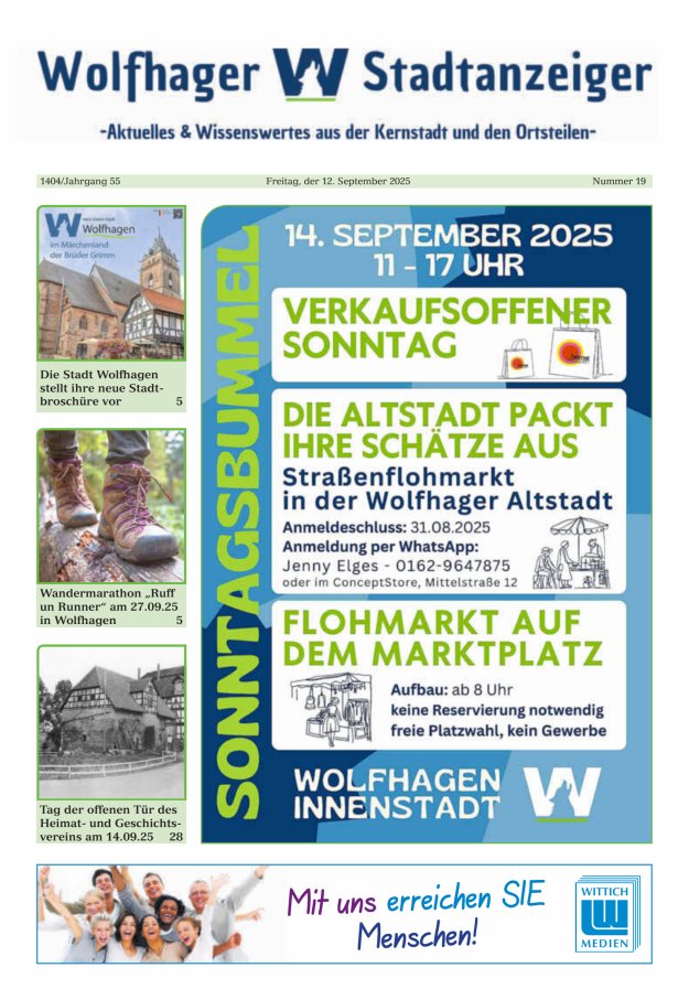 Titelblatt Wolfhager Stadtanzeiger Ausgabe: 09/2024