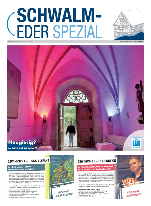 Titelblatt Schwalm-Eder Spezial Ausgabe: 04/2025