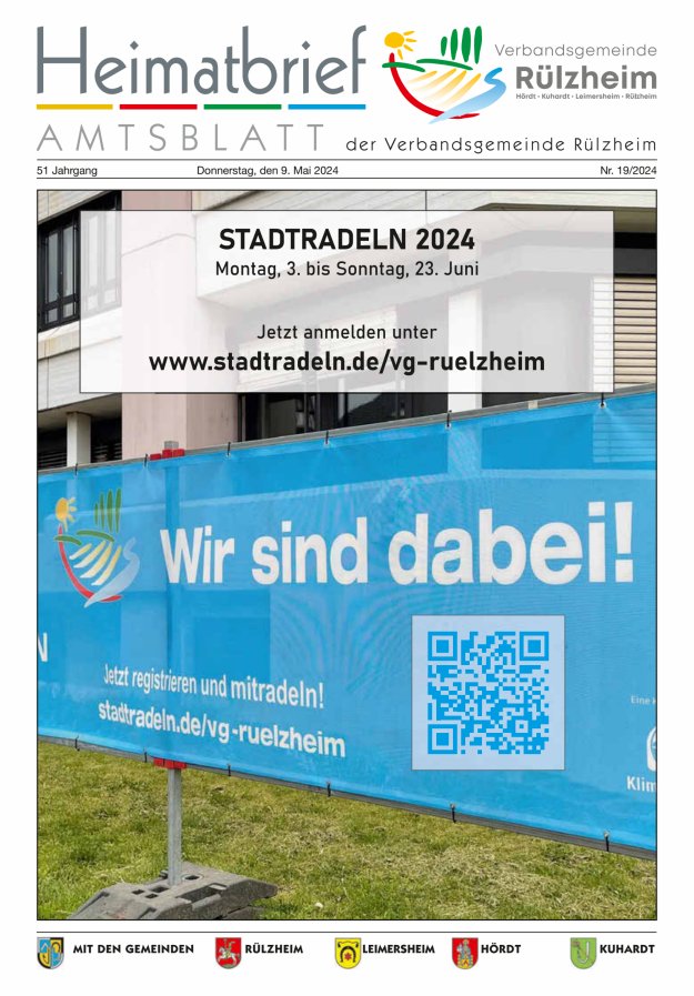 Titelblatt Heimatbrief VG Rülzheim Ausgabe: 19/2024