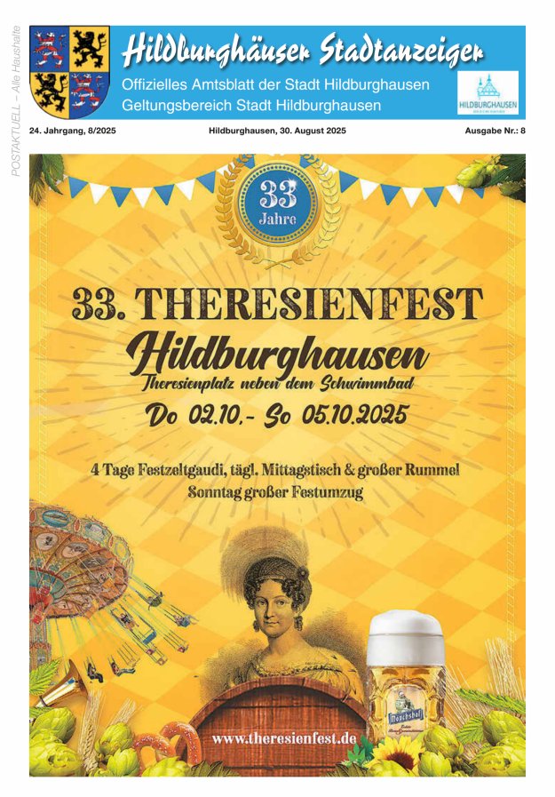 Titelblatt Hildburghäuser Stadtanzeiger