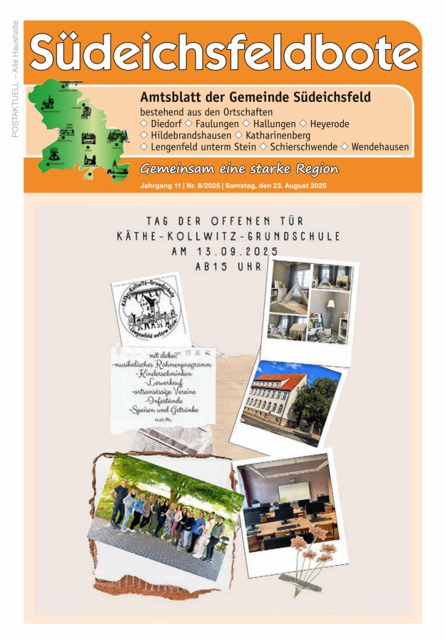 Titelblatt Amtsblatt der Gemeinde Südeichsfeld