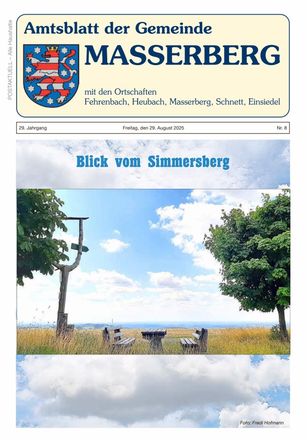 Titelblatt Amtsblatt der Gemeinde Masserberg
