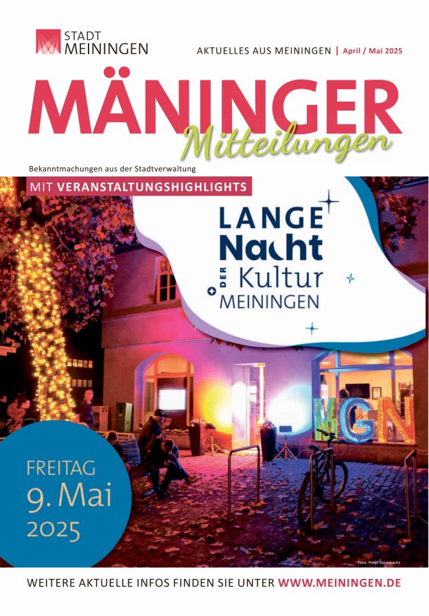 Titelblatt Mitteilungsblatt "Mäninger Mitteilungen"