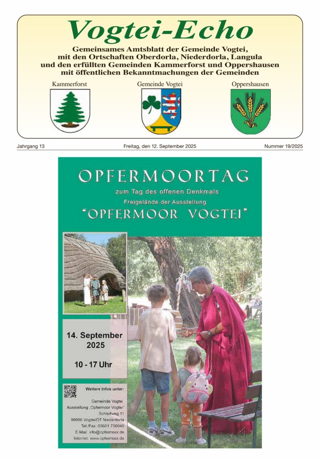 Titelblatt Vogtei-Echo - Amtsblatt der Gemeinde "Vogtei"