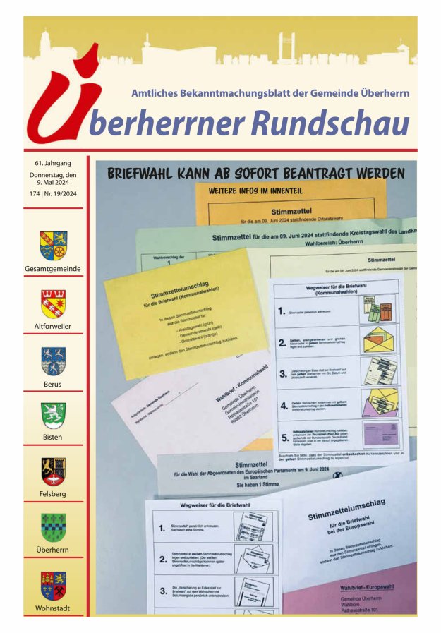 Titelblatt Überherrner Rundschau Ausgabe: 17/2024