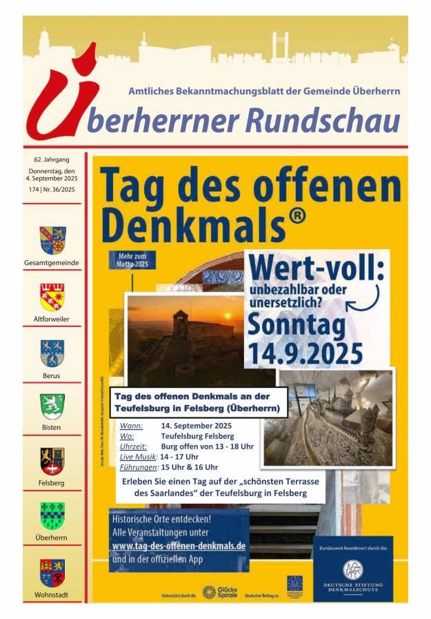 Titelblatt Überherrner Rundschau Ausgabe: 19/2024