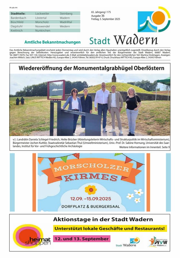 Titelblatt Stadt Wadern