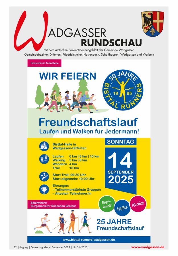 Titelblatt Wadgasser Rundschau Ausgabe: 19/2024