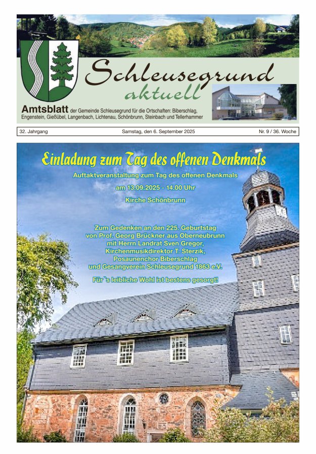 Titelblatt Schleusegrund aktuell