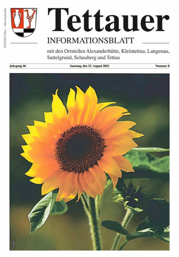 Titelblatt Tettauer Informationsblatt