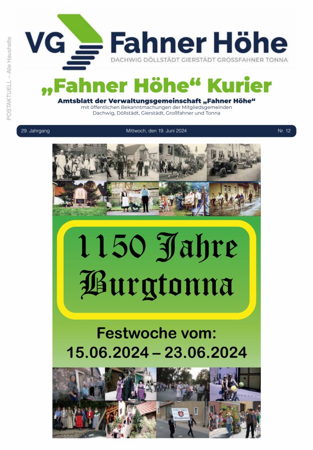 Titelblatt "Fahner Höhe" Kurier