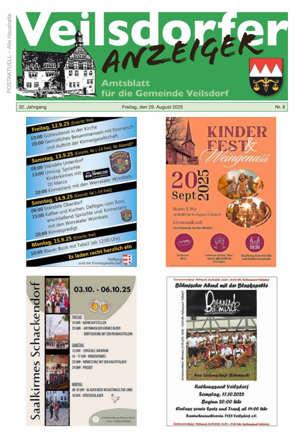 Titelblatt Veilsdorfer Anzeiger