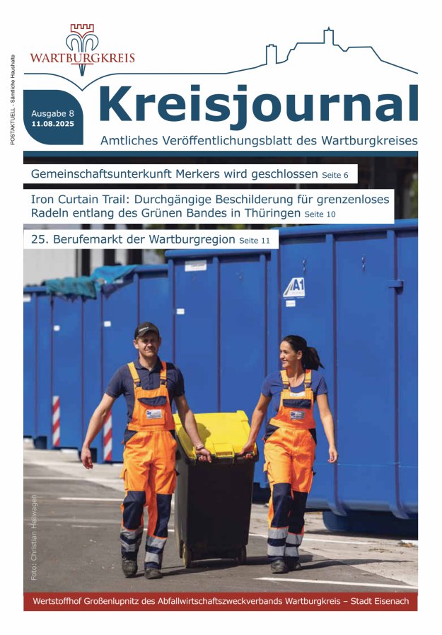 Titelblatt Kreisjournal - Amtliches Veröffentlichungsblatt des Wartburgkreises