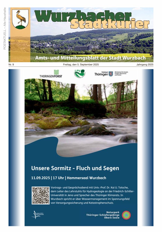 Titelblatt Wurzbacher Stadtkurier   Amts- und Mitteilungsblatt der Stadt Wurzbach