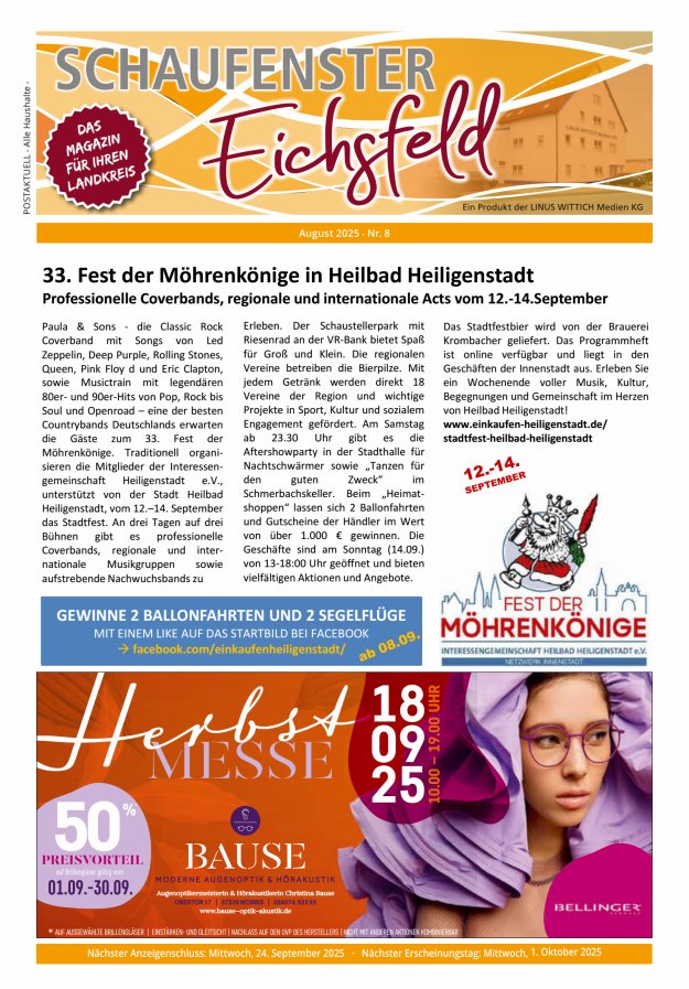 Titelblatt Schaufenster Eichsfeld