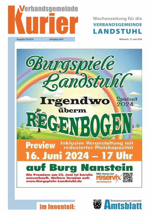 Titelblatt Verbandsgemeinde Kurier Landstuhl Ausgabe: 20/2024