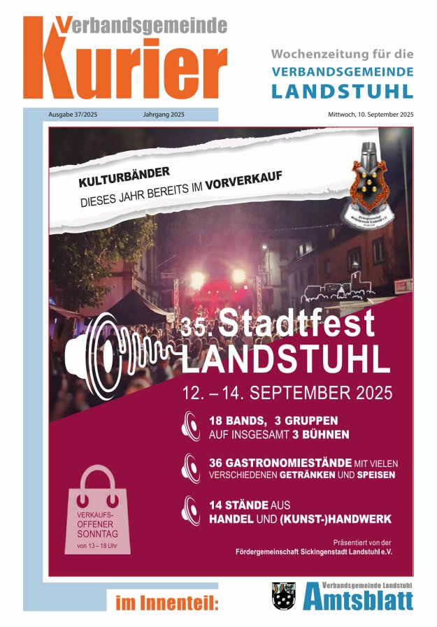 Titelblatt Verbandsgemeinde Kurier Landstuhl Ausgabe: 20/2024