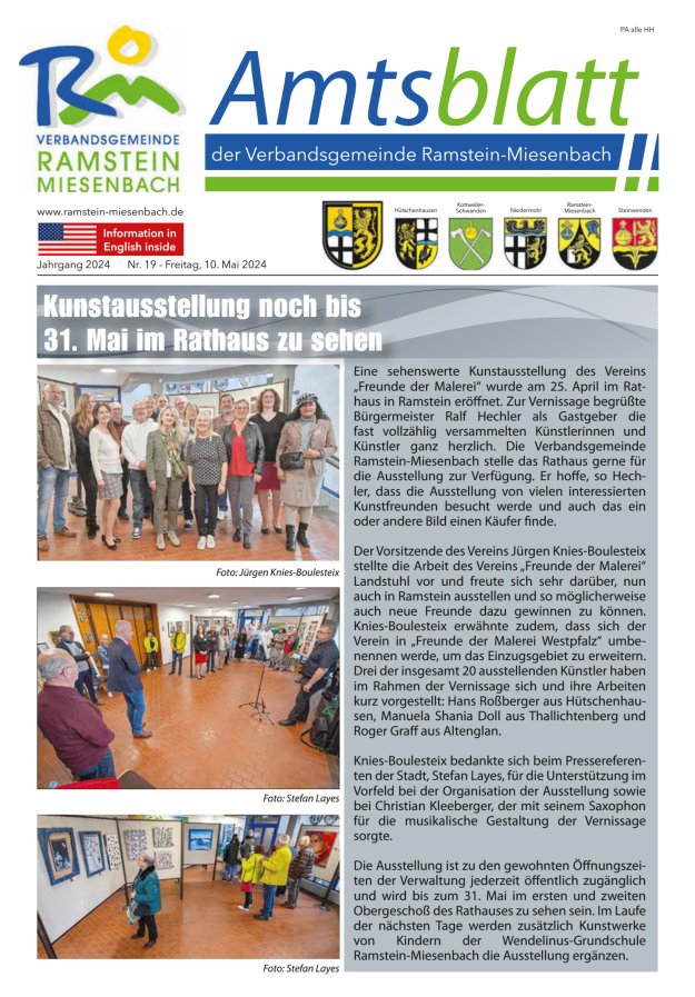 Titelblatt Amtsblatt VG Ramstein-Miesenbach Ausgabe: 15/2024