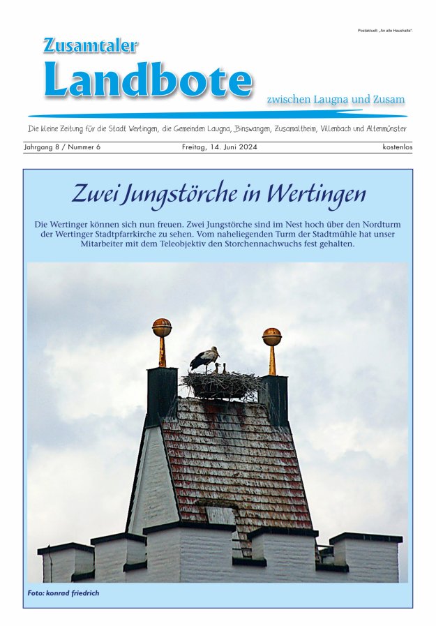 Titelblatt Kl. Zeitung für Wertingen, Laugna, Binswangen, Zusamaltheim, Altenmünster Ausgabe: 05/2024