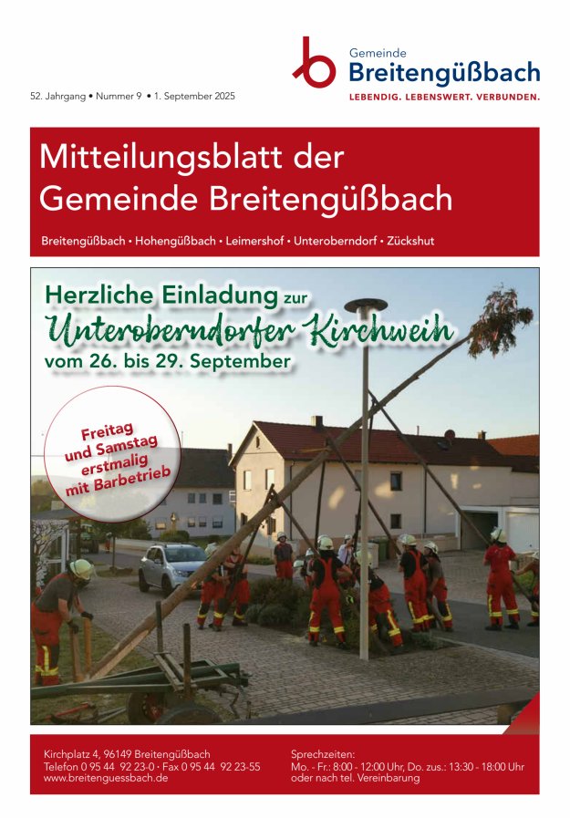 Titelblatt Mitteilungsblatt der Gemeinde Breitengüßbach