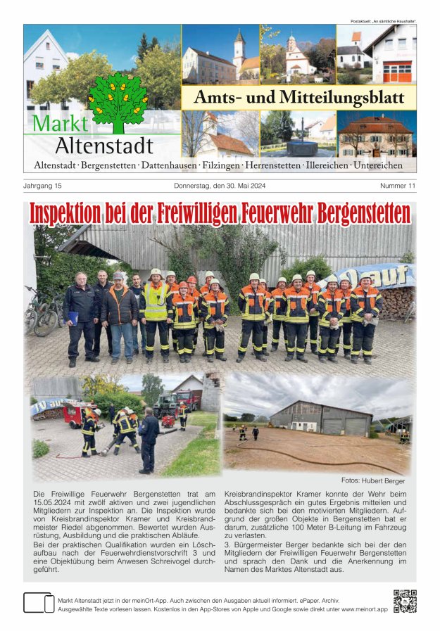 Titelblatt Amts- und Mitteilungsblatt des Marktes Altenstadt Ausgabe: 10/2024