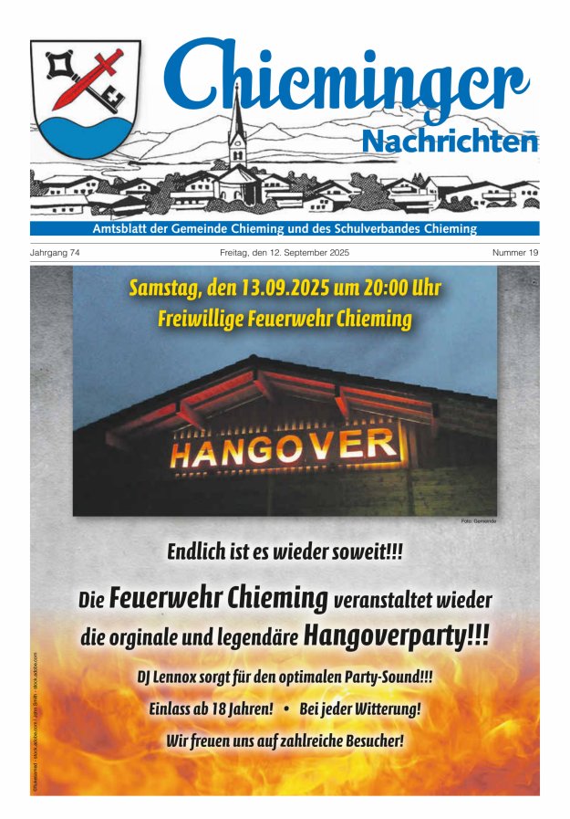 Titelblatt Chieminger Nachrichten Ausgabe: 09/2024