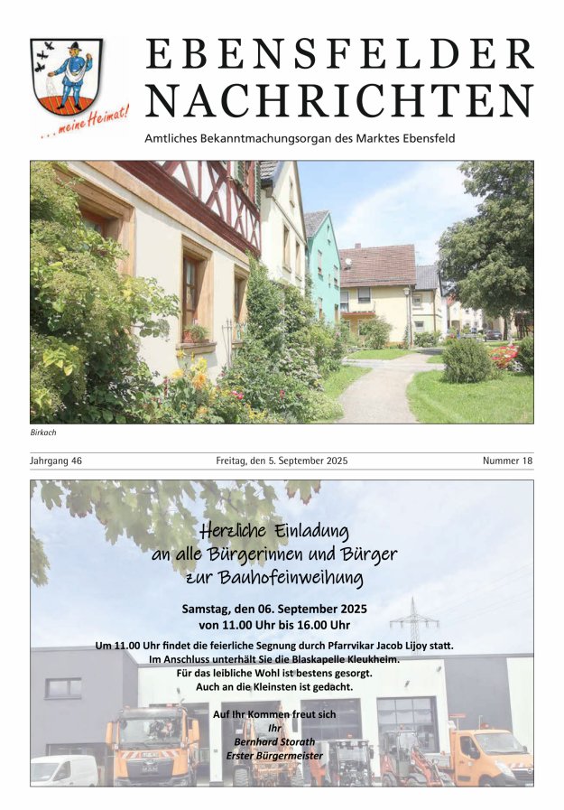 Titelblatt Ebensfelder Nachrichten