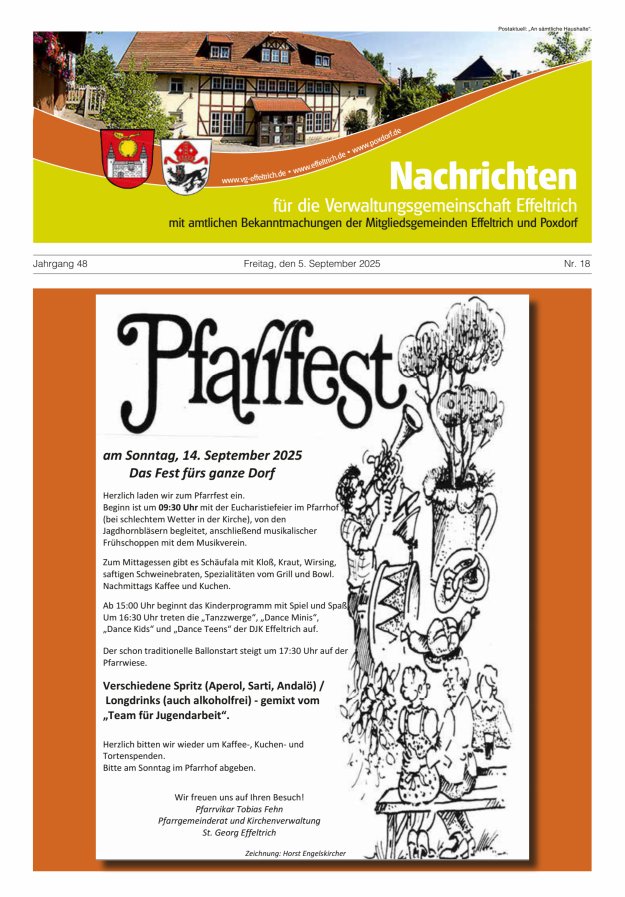 Titelblatt Nachrichten für die Verwaltungsgemeinschaft Effeltrich