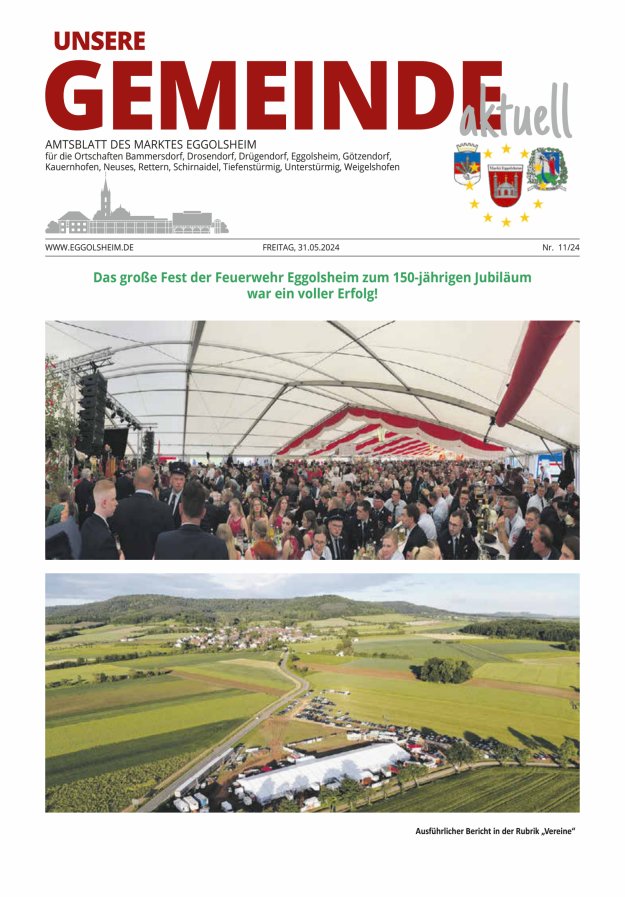 Titelblatt Unsere Gemeinde aktuell - Amtsblatt des Marktes Eggolsheim Ausgabe: 10/2024