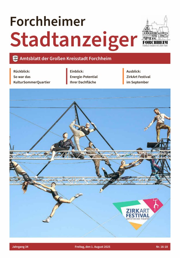 Titelblatt Forchheimer Stadtanzeiger Ausgabe: 11/2024