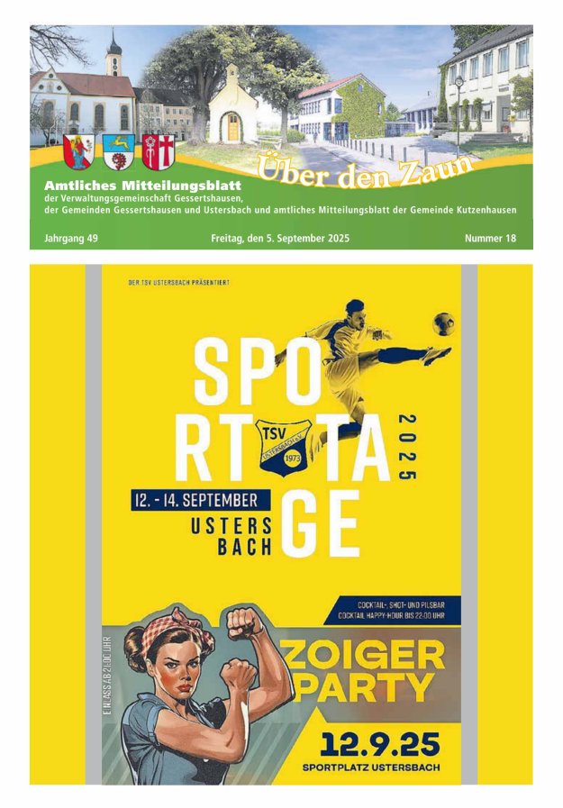 Titelblatt Über den Zaun