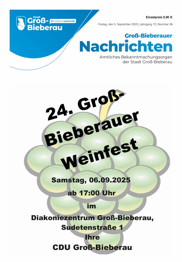 Titelblatt Groß-Bieberauer Nachrichten