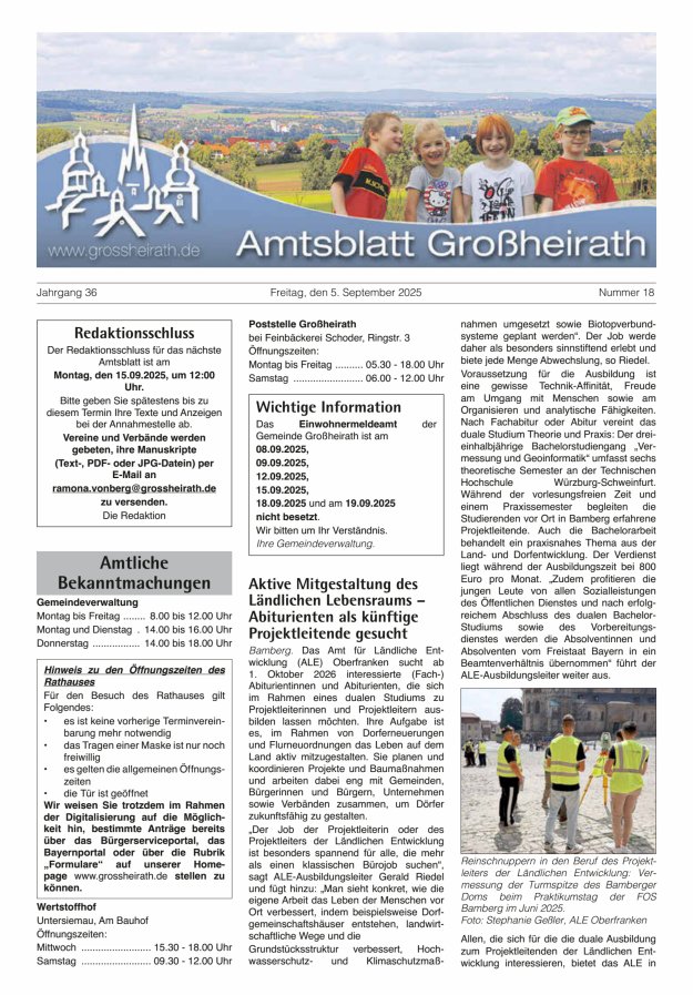 Titelblatt Amtsblatt Großheirath Ausgabe: 10/2024