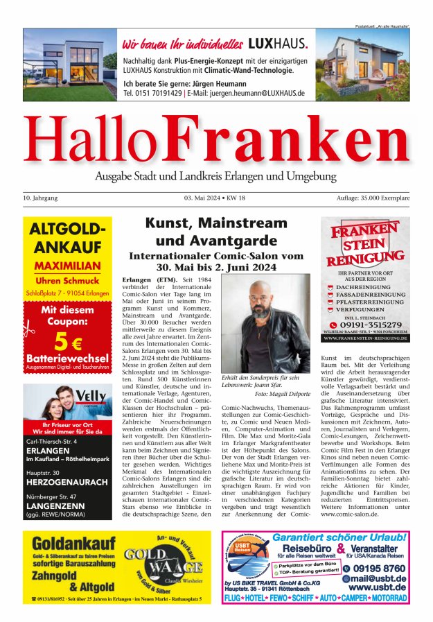 Titelblatt Hallo Franken Erlangen Ausgabe: 04/2024