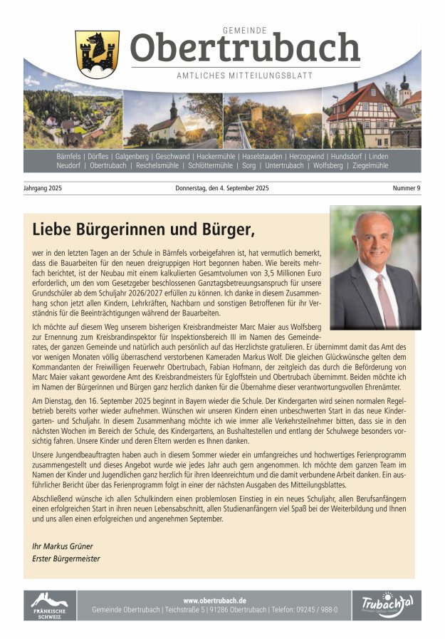 Titelblatt Obertrubach Ausgabe: 05/2024