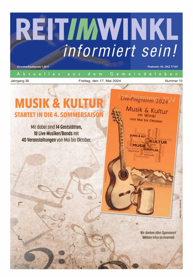 Titelblatt Reit im Winkl - informiert sein! Ausgabe: 08/2024