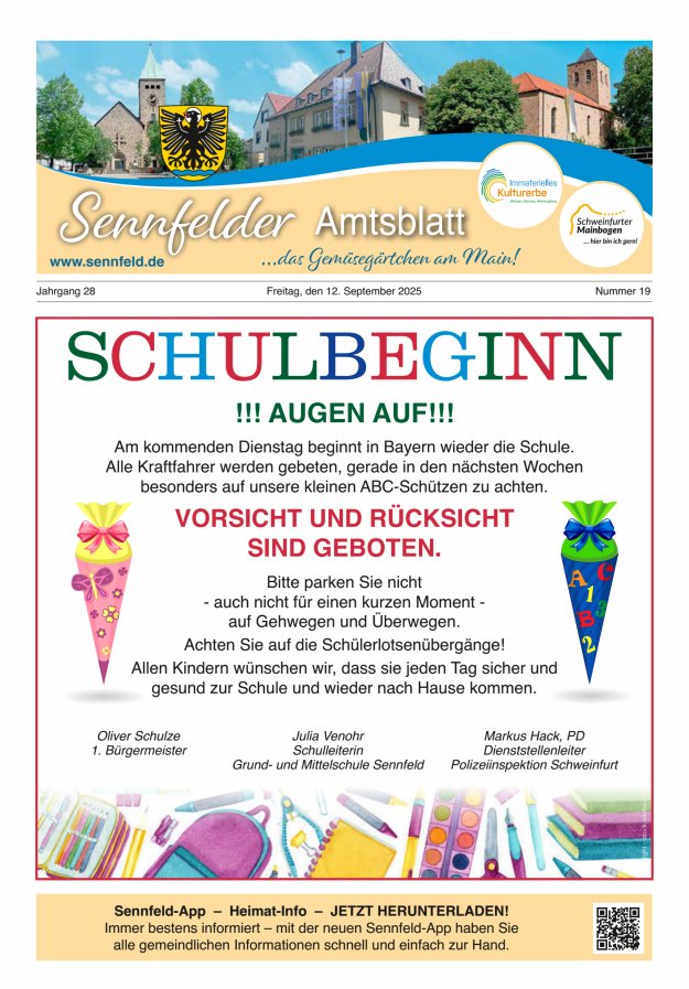 Titelblatt Sennfelder Amtsblatt Ausgabe: 20/2024