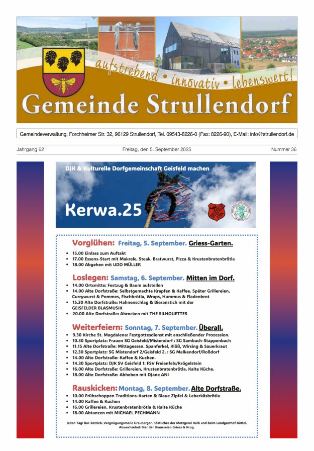 Titelblatt Gemeindeblatt Strullendorf Ausgabe: 20/2024