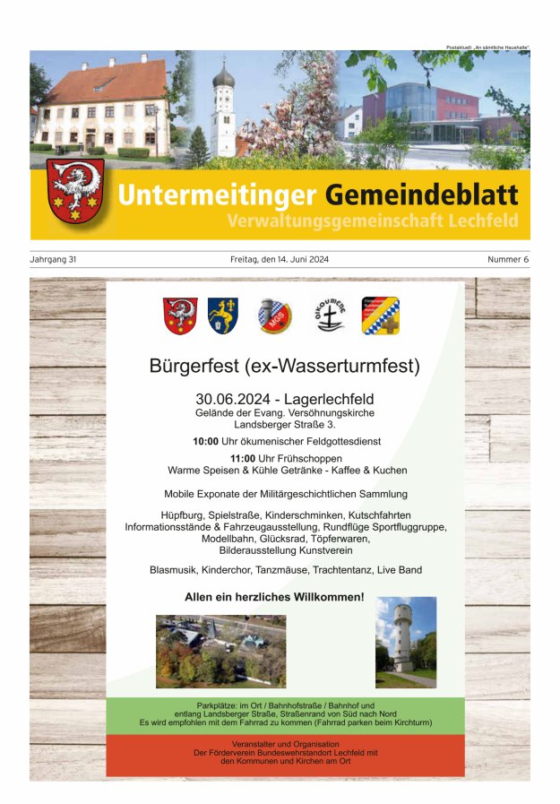 Titelblatt Untermeitinger Gemeindeblatt/Klosterlechfelder Nachrichten Ausgabe: 05/2024
