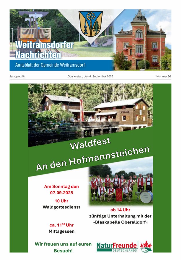 Titelblatt Weitramsdorfer Nachrichten