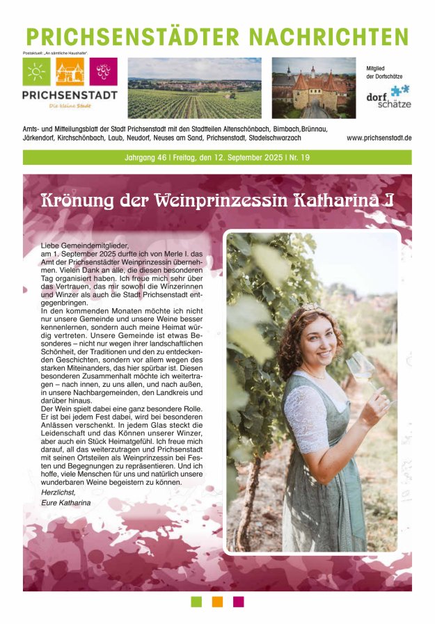 Titelblatt Prichsenstädter Nachrichten